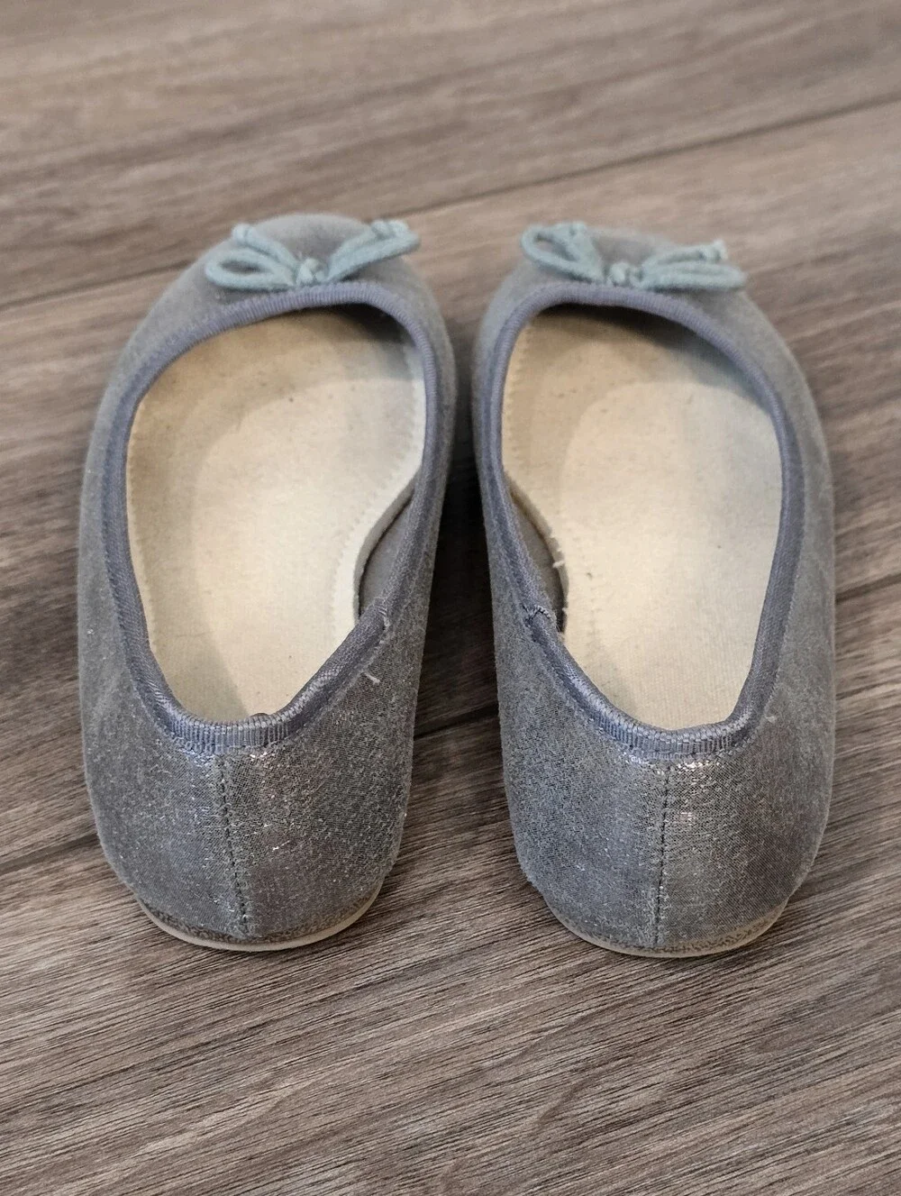 GAP Kids Gray Sparkle Ballet Flats with Bow